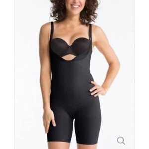 Spanx Black Compression Wear Your Own Bra Shorts 1 Piece Bodysuit S - Picture 1 of 5