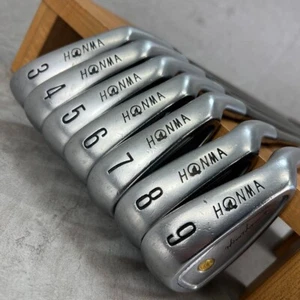 HONMA LB-606 IronSet 7pcs 3-9 SUPER Ferrite Carbon Flex R-1 RH Japan Used - Picture 1 of 10