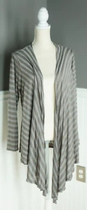 NEW Fenn Wright Manson Grey & Silver Striped Waterfall Cardigan Rayon XL NWT - Picture 1 of 4