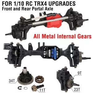 Front Rear Axle Portal Differential Axle with lock for TRX4 1/10 RC Crawler - Picture 1 of 23