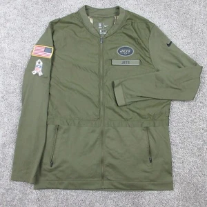New York Jets Jacket Mens Extra Large Olive Green Salute To Service Windbreaker - Picture 1 of 11