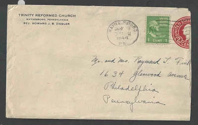 1944 Trinity Reformed Church Waynesboro Pa Founded 1818 Has Letter & See Info - Image 1 of 3