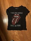 rolling stones 1975 tour t-shirt Reprint Size Medium