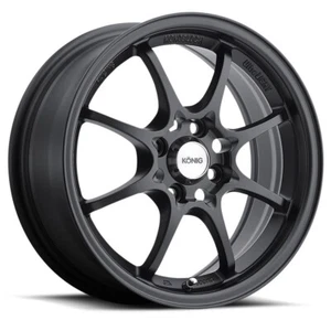 15x6.5 +40 Konig Helium 4x100 Flat Black Wheels (Set of 4) - Picture 1 of 2