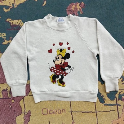 Pulôver gráfico vintage Disney Minnie Mouse meninas branco médio anos 90 - Imagem 1 de 4