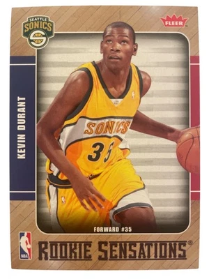 Tarjeta de novato Fleer Kevin Durant Rookie Sensations RS-2 2007-08 Foto 1 de 2