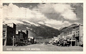 POSTCARD STREET SCENE RPPC MAIN STREET HAMILTON MONTANA - Picture 1 of 2