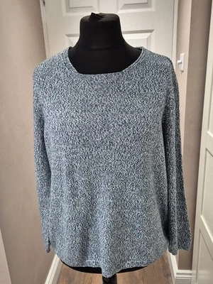 Peter Hahn Blue Multi Cotton Blend Knitted Jumper Uk 20 Autumn Winter - Image 1 of 4