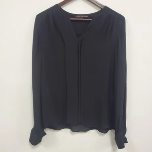 Antonio Melani Damen Seiden Plissee Langarm Top Größe XS Schwarz Clean Girl - Bild 1 von 10