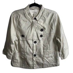 Vertigo Paris Womens Cropped Blazer Jacket Size XL Tan Creme Button Front Lined - Picture 1 of 10
