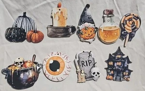 Lot of 9 Halloween Wooden Ornaments 1 Sided Holiday Christmas Or Halloween Tree - Picture 1 of 10