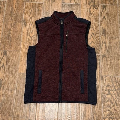 Chaleco de pesca polar suéter borgoña cremallera completa Orvis para hombre talla. Grande Foto 1 de 2