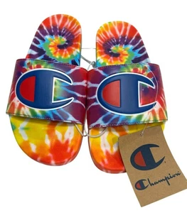 Champion Youth Tie Dye Slides Size 4 Rainbow/Multi New With Tags - Picture 1 of 5