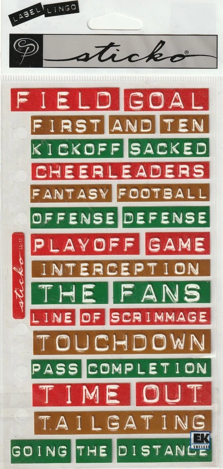 Sticko Label Lingo stickers FOOTBALL theme 61352 FAST FREE ship! LAST ONE! - Image 1 of 1