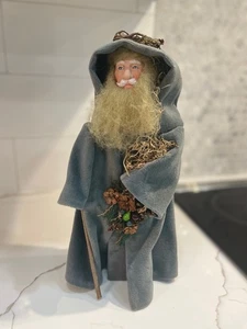 Old World Santa Father Christmas Velvet Cloak and Berries Primitive Nordic - Picture 1 of 9