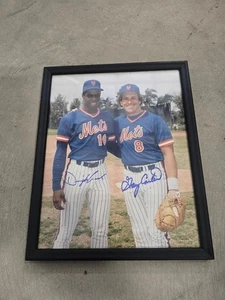 Gary Carter Doc Gooden signed  8x10 photo framed Mets. OF - Picture 1 of 2