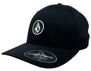 Volcom Men's Hat Quarter Tech Delta FlexFit Cap in S/M Black - Picture 1 of 5