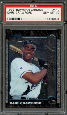 BB - 1999 Bowman Chrome - #440 - Carl Crawford - PSA 10 GEM MT - Image 1 of 2