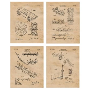 Classic Hot Wheels Toy Game Patent Prints, 4 (8x10) Art Decor Home Work Office - Picture 1 of 10