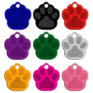 20pcs Bling Paw Dog Tags Disc Disk Aluminum Custom Pet Cat ID Name Collar Tag - Picture 1 of 22