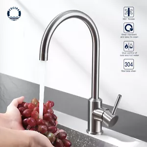 Edelstahl Küchenarmatur Wasserhahn Einhebelmischer Mischbatterie Spüle Armatur - Bild 1 von 13