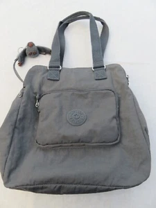 KIPLING BATTLESHIP GREY MANY ZIP POCKET BUCKET HAND HELD SHOULDER HANDBAG BAG - Picture 1 of 21