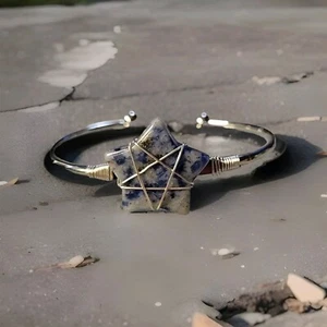Sodalite Gem Star Bangle Bracelet Reiki Healing Balancing Amulet - Picture 1 of 7