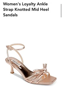 Badgley Mischka Women’s Loyalty Ankle Strap Knotted Mid Heel Sandal Size 10 - Picture 1 of 3