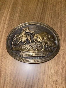 Buffalo Runner C.M. Russell Western Collection Belt Buckle No 3144 - Picture 1 of 2