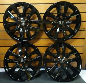 Set 4 16" Black Hubcaps 2006 2007 2008 2009 2011 FITS Honda Civic - Picture 1 of 3