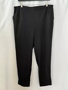 Anthropologie The Essential Pull On Trouser Pants Womens Large Black Crop - Picture 1 of 5