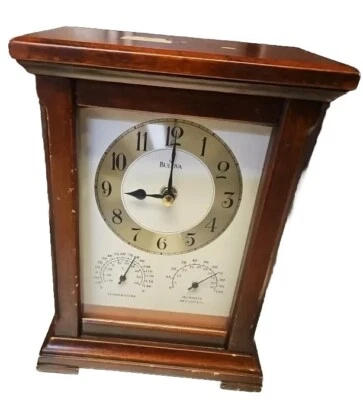 BULOVA MANTEL CLOCK - "SHERWOOD" - CLOCK, THERMOMETER AND HYGROMETER  B1672 - Image 1 of 4
