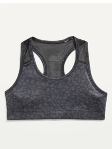 Old Navy Girls Size S (6-7) BlackGo-Dry Printed Racerback Power Press Sports Bra - Picture 1 of 12