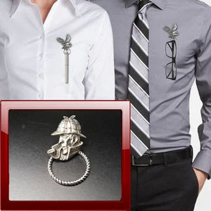 Sherlock Holmes R67 Pewter Pin Brooch Drop Hoop Holder Glasses,Pen,Jewellery  - Picture 1 of 1
