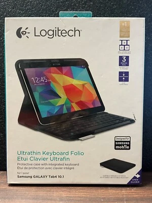 (99) Logitech Ultrathin Keyboard Folio for Samsung Galaxy Tab4 10.1 new-open box - Image 1 of 2