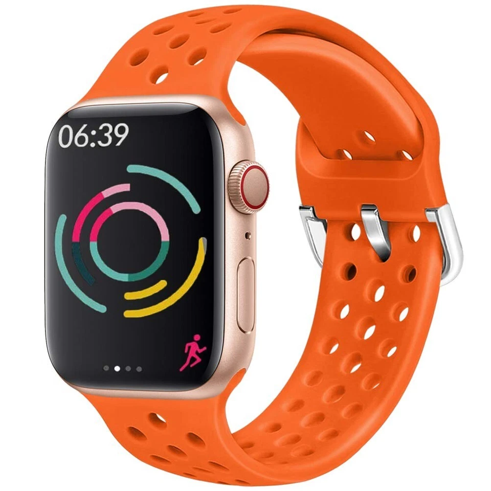 Correa de silicona para Apple Watch correa 44mm 42mm 40mm 38mm. Banda deportiva suave y ligera. Foto 1 de 4