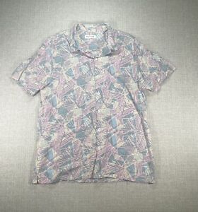 PacSun Shirt Adult Medium Blue Pink Button Up Color Hawaiian Classic Beach
