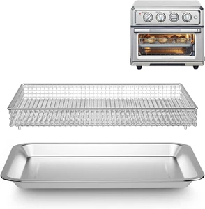 Stainless Steel Baking Tray Pan and Air Fryer Basket for Air Fryer Replacement - Picture 1 of 12