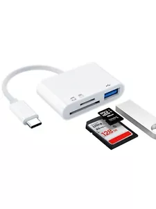 USB C 3 in 1 Hub Converter Type-C Adapter SD Card Reader 3 In 1 USB C To USB - Picture 1 of 7