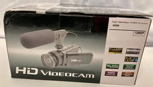 HD Videocam, 2.4" TFT LCD Screen, 16 Megapix Sensor, 1080P, Microphone, NIB! - Picture 1 of 5