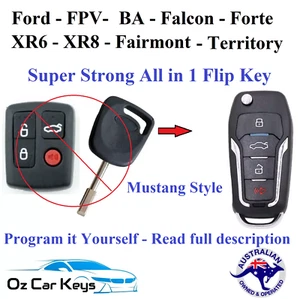 REMOTE FLIP KEY for FORD BA FALCON FAIRMONT FPV XR6 XR8 SX TERRITORY 2002 - 2006 - Picture 1 of 13