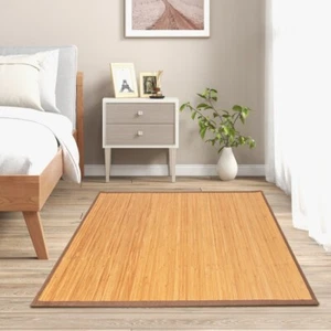 5 x 8 Ft Bamboo Area Rugs Floor Carpet w/ Anti-Slip Backing Living Room Bedroom - Picture 1 of 10