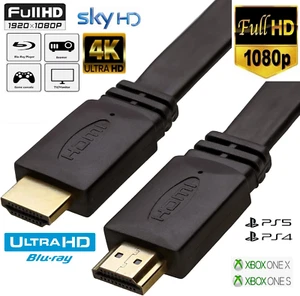CABLE HDMI PLANO 2.0 ALTA VELOCIDAD CHAPADO EN ORO CABLE RÁPIDO HD 4K 3D 1.5M 2M 3M 5M 10M - Imagen 1 de 6