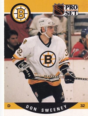 1990-91 Pro Set #412 Bob Sweeney- Boston Bruins + (Yes 4 Free Mystery Cards) - Image 1 of 2