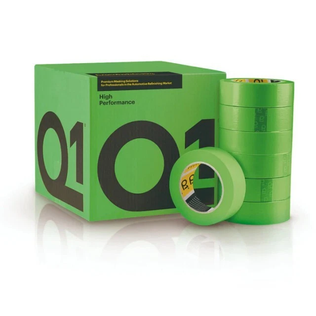 1 1/2" Green Masking Tape High Performance Case of 24 Rolls Automotive Q1 HPG136 - Image 1 of 1