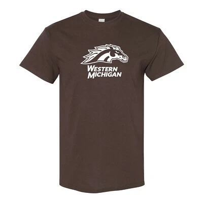 Western Michigan Bronco Primary Logo Licensed Unisex T-Shirt - Dark Chocolate - Image 1 of 4