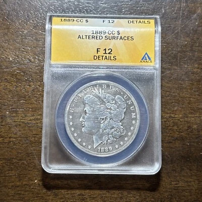 1889-CC Morgan Dollar Anacs F12 Altered Surface - Image 1 of 2