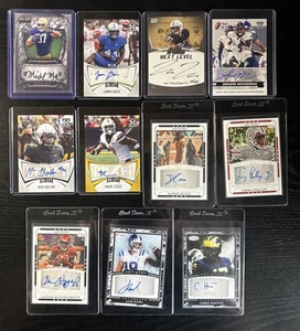 NFL Autographed Rookie Football Card Lot Of 11. Leaf Draft. Sage All RC’s - Picture 1 of 2