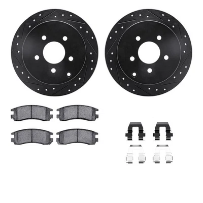 For Buick Rendezvous 02-07 Drilled & Slotted Rear Brake Kit w Semi-Metalic Pads Foto 1 de 2