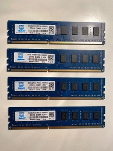 Motoeagle 32GB (4x8GB) DDR3 1600MHz PC3-12800U 2Rx8 Desktop RAM Sticks - Picture 1 of 2
